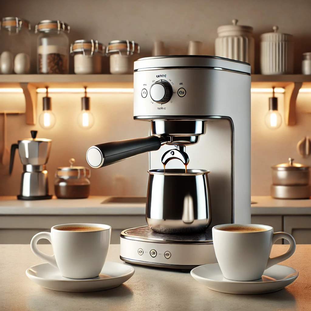 De Arzum koffiemachine, elegant gepresenteerd op een keukenblad, verkrijgbaar bij GrandeXL. Perfect voor het bereiden van authentieke Turkse koffie in een stijlvolle keukenomgeving.