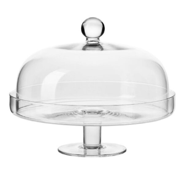 KROSNO - Elite taartplateau - met deksel op voet 28 cm - handgemaakt kristalglas
