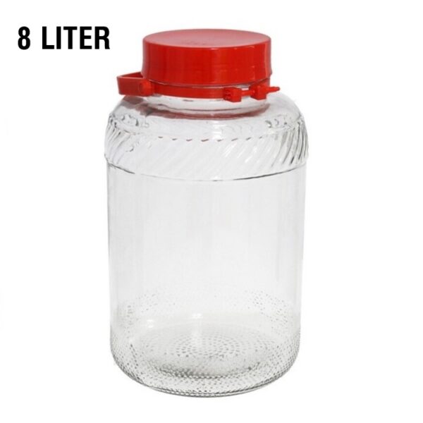 Kitchen & Go | Voedsel opslag container - Voorraadpot - glas - 8 liter - afsluitdop en hengsel - transparant