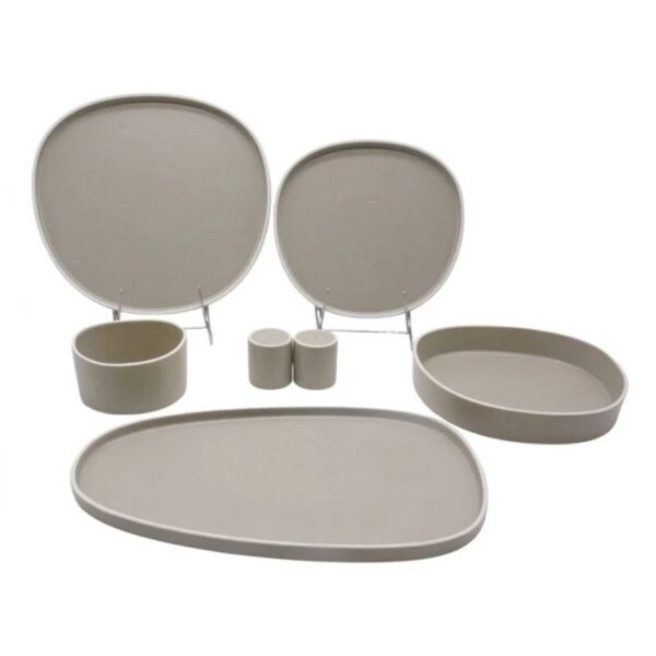 Bricard – serviesset – Croix – porselein – beige – 27-delig voor 6 personen 26,3×25×H2 cm