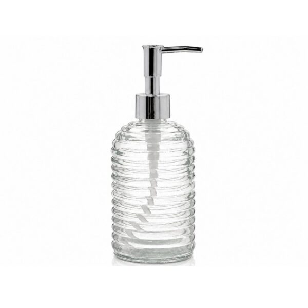 Bath & Go - Zeeppompje horizon - 1 stuk - 420 ml - zeepdispensers - vrijstaand en hervulbaar - glas - retro - transparant