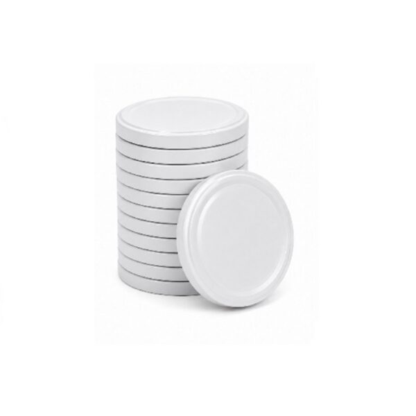 Van coos&aar | Schroefdeksels voor potten 82mm - 10 stuks wit draaideksel - Vervangende metaaldeksels voor glazen potten, Jam en Honing - Alleen deksel geen pot