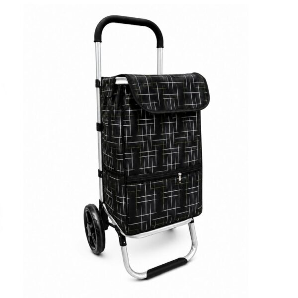 Boodschappentrolley - Boodschappenwagen - Boodschappenkar - Grote Wielen - Afneembare Boodschappentas - Aluminium Trolley - Stripes model - 2 wielen - 40 Liter -Tot 40kg